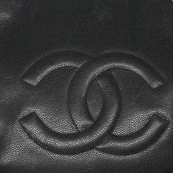Chanel Logo Cc Black Leather Tote Bag (Pre-Owned) - Picture 12 of 16